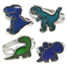 Dinosaur Mood Ring Cute Kids Adjustable Design Party Bag Fillers Favour Gift Zoo