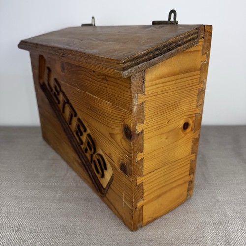 Rustic solid wood letters box - solid,