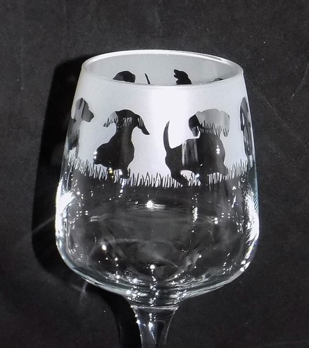 New dachshund hand etched - new,