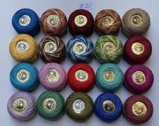 20 Balls Perle Cotton No:12 Embroidery Thread in Assrtd 20 different colours #20