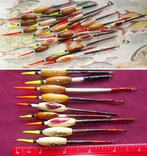 2 ‘OLD – SCHOOL’ HARDWOOD AND PORCUPINE QUILL FLOATS (LUCKY DIP BID)