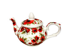 Poppy Flower Teapot Fine Bone