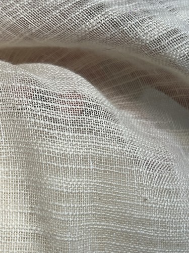 Cream sheer linen cotton - cream, linen-cotton