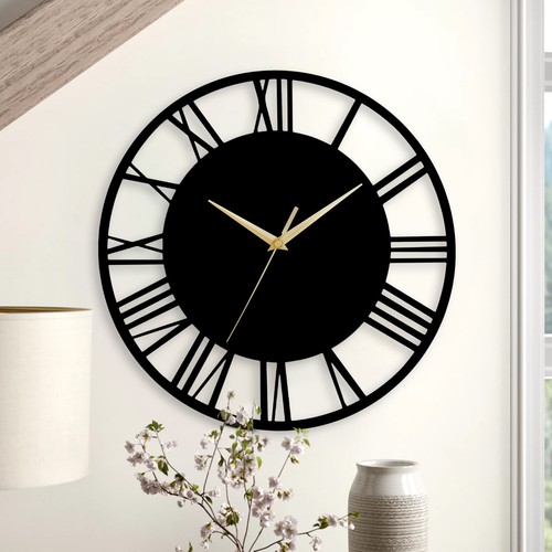Round wall clock wooden - wall,