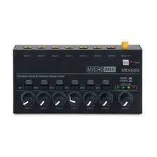 Audio Mixer Stereo Line Mixer for Sub-Mixing Ultra Low-Noise 6-Channel W1Q5