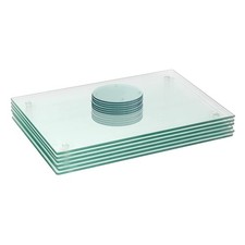 12pc Rectangle Glass Placemats