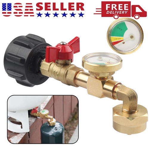 Propane refill adapter gauge - propane, w/gauge