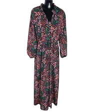 Zara Jumpsuit Women’s UK Size M Floral Colourful Wide Leg High Neck Long Sleeve