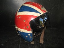 1960s APH-5 PILOTS FLIGHT HELMET Bell Helicopters RED WHITE & BLUE vintage
