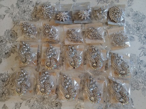 Diamante crystal brooch - diamante, 20