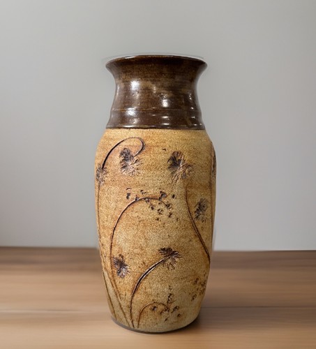 Studio pottery vase dandelion - pottery,