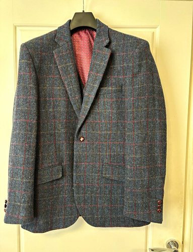 Harris tweed men blue red - men's, blue/red