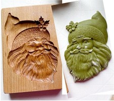 Christmas Wooden Gingerbread Cookie Mold Carved Shortbread Mold