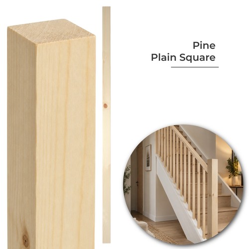 Pine plain square stair - pine,