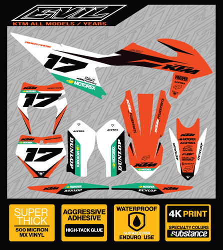 Custom graphics kit ktm sx - mx, kit: