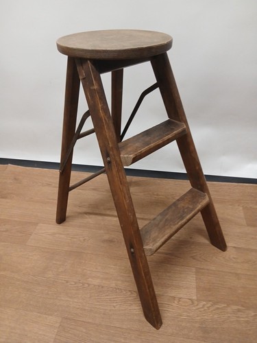 Antique wooden folding step - antique,