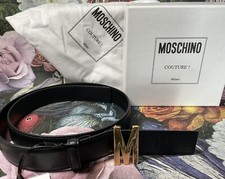 Moschino M Logo Leather Belt