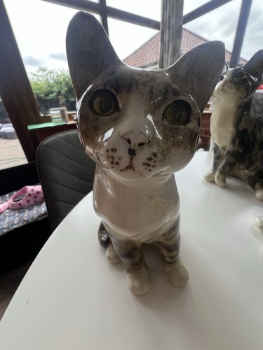 Winstanley pottery cat sitting - pottery,