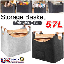 57L Log Basket Fire Wood Storage Fireplace Kindling Box Felt Crate Firewood Bag