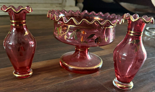 Cranberry glass decorative - glass,