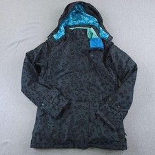 Special Blend Snowboard Jacket Womens Large Black Leopard 10K Waterproof Hooded