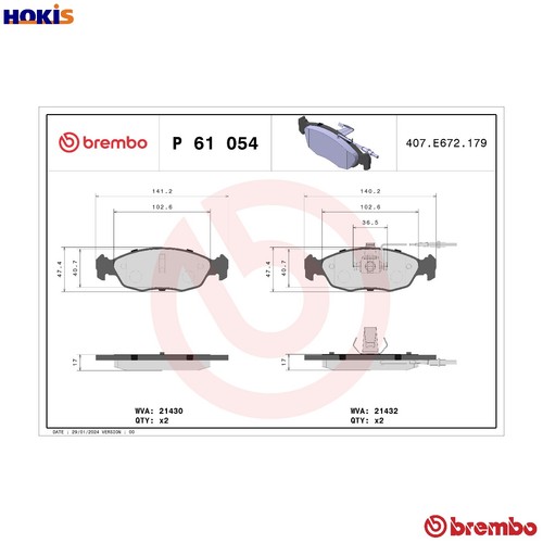 Brake pad set disc - brake,