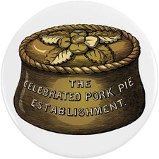 'Vintage Pork Pie' Button Pin Badges (BB048788)