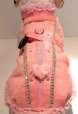 Winter coat XS S M dog coat pink plush rhinestone glitter dog clothing
