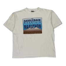 Saddleback Mountain Trail Marathon Oneita Single Stitch T-Shirt - XL White Cotto