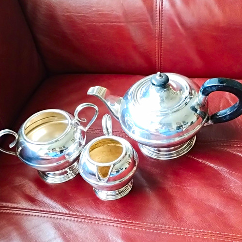 Silverplate tea set piece - silverplate, 3