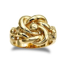 Gold-Plated Silver Jewelco London Square Double Love Knot Ring