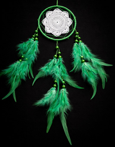 Green dream catcher - catcher, wall