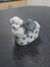 Puppies In Basket Figurine by