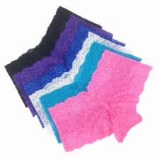 6 X Women Ultra Thin Lace French Boxers Shorts Ladies Knickers Underwear Panties