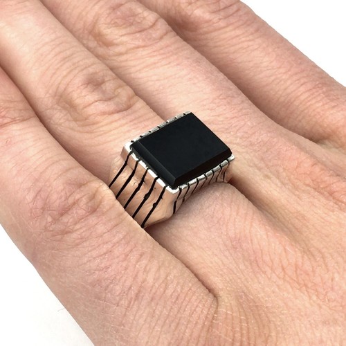 925 silver ring - 925, onyx