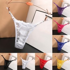 Lace G-string Thongs Underpants Sexy Transparent Underwear Solid Color