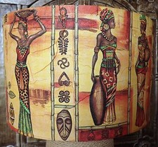African Ladies Lamp Shade Lampshade shabby chic tribal rustic FREE GIFT