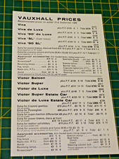 1966 Vauxhall Cars Original