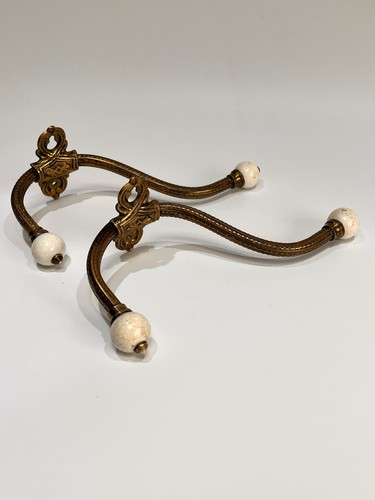 Pair victorian brass - pair,