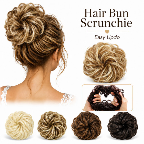 Ponytail scrunchie fake - fake, hair