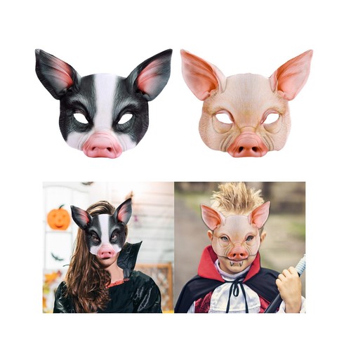 Half face animal mask - half,