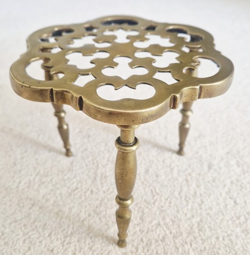 Vintage solid brass trivet - vintage,