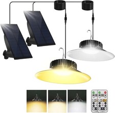 2 PACK Solar Shed Light Remote Control, Solar Pendant Lights Outdoor Indoor
