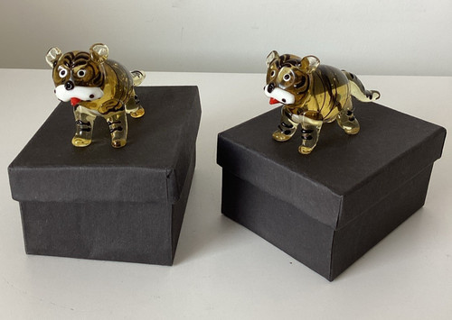 Glass tiger cat ornaments - tiger,