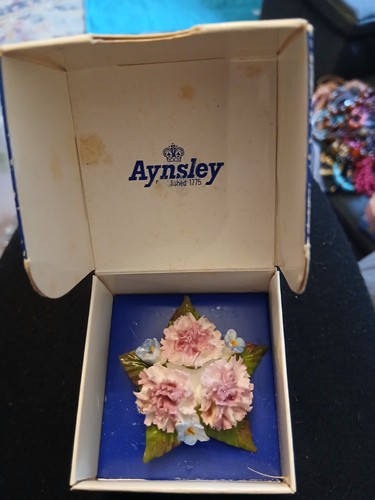 Vintage aynsley flower brooch - flower,