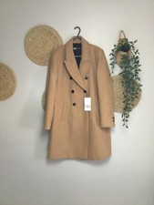 ZARA WOOL BLEND DOUBLE-BREASTED COAT  XL  ~ CAMEL | 9340/141