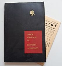 RARE Vintage 1968  Marine Equipment Catalogue, SIMPSON LAWRENCE + PRICE LIST
