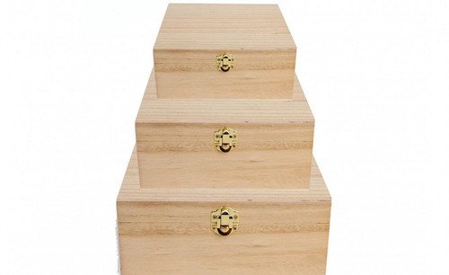 Set wooden crafting boxes - set,