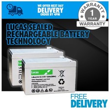 2 x LUCAS 12AH Batteries-PRIDE GoGo Elite Traveller Mobility Scooter
