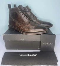 Premium MIE! Loake BANKS Brogue Boots- Brown Leather- Uk 10 G Fit With Box
